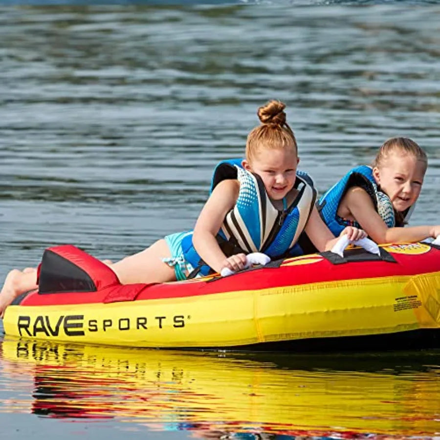 Boat Towable Tube - Iatable Boating Tube for 1-2 Riders - Heavy-Duty Water Tube for Boats to Pull - Water Sports Towable with Q