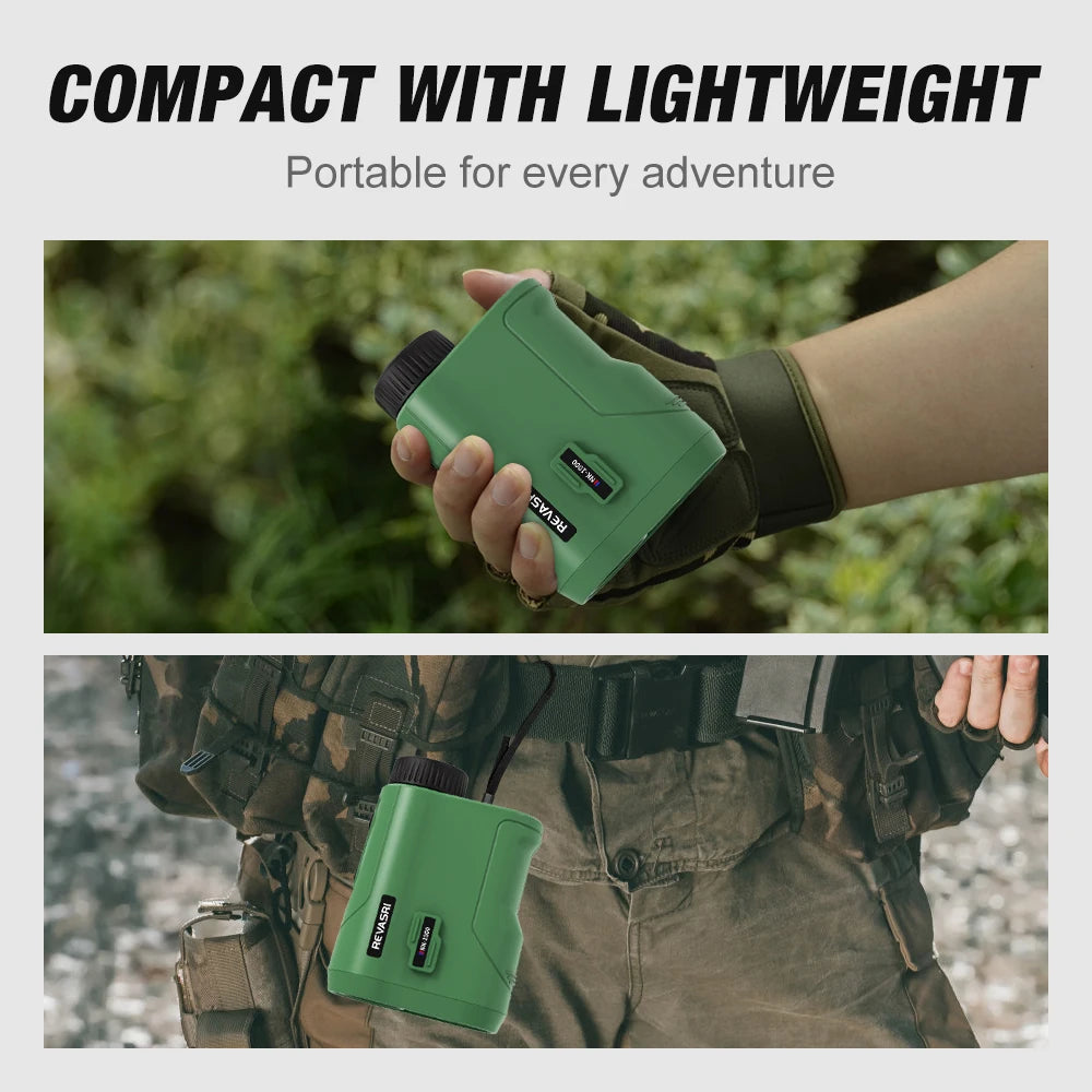 REVASRI Hunting Rangefinder -1000M Range Finder for Hunting and Golfing with Speed, Slope, Scan and Normal Measurements