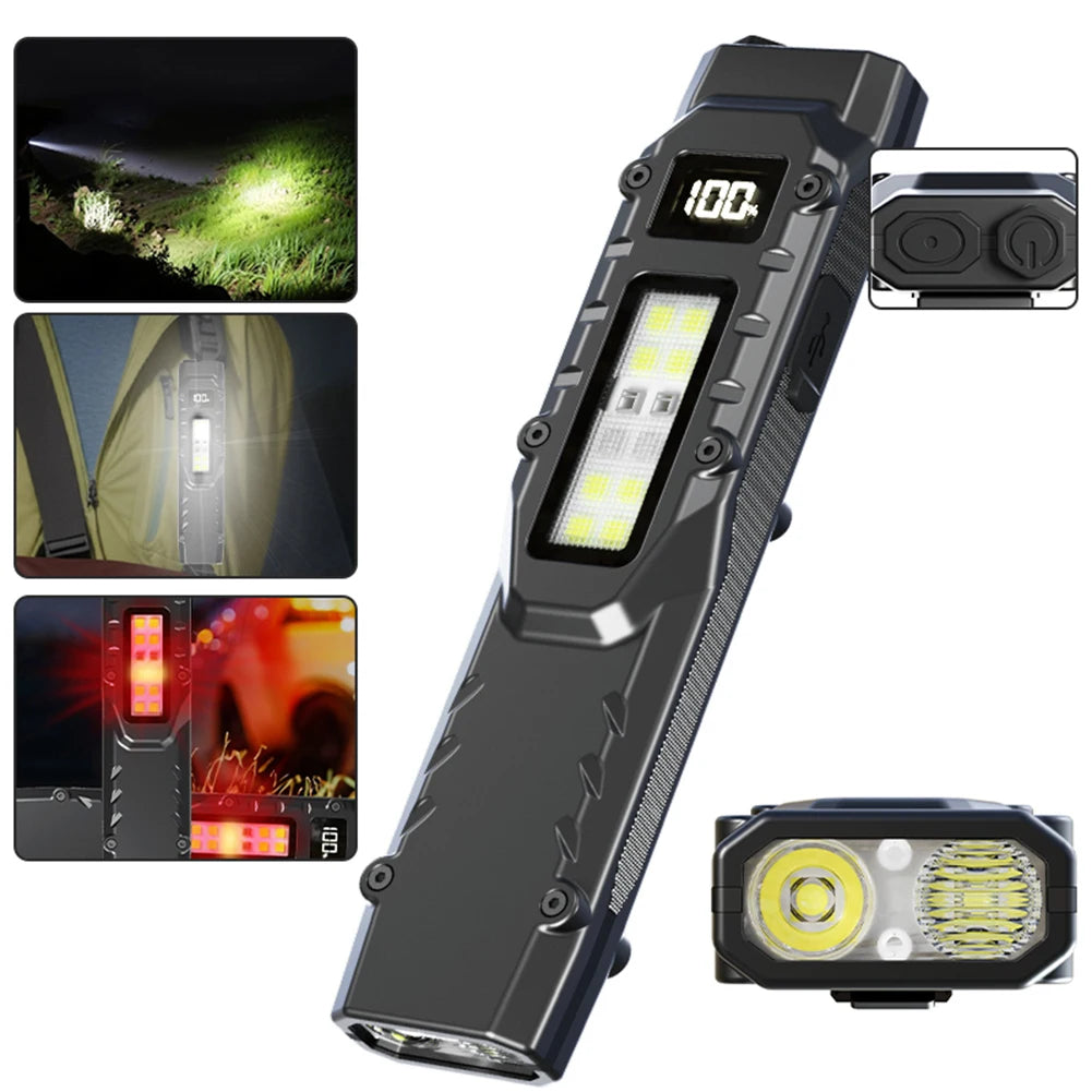 LED Super Bright Flashlight with Pen Clip Mini Camping Light IPX44 Waterproof Outdoor Emergency Light 1200LM for Outdoor Hiking