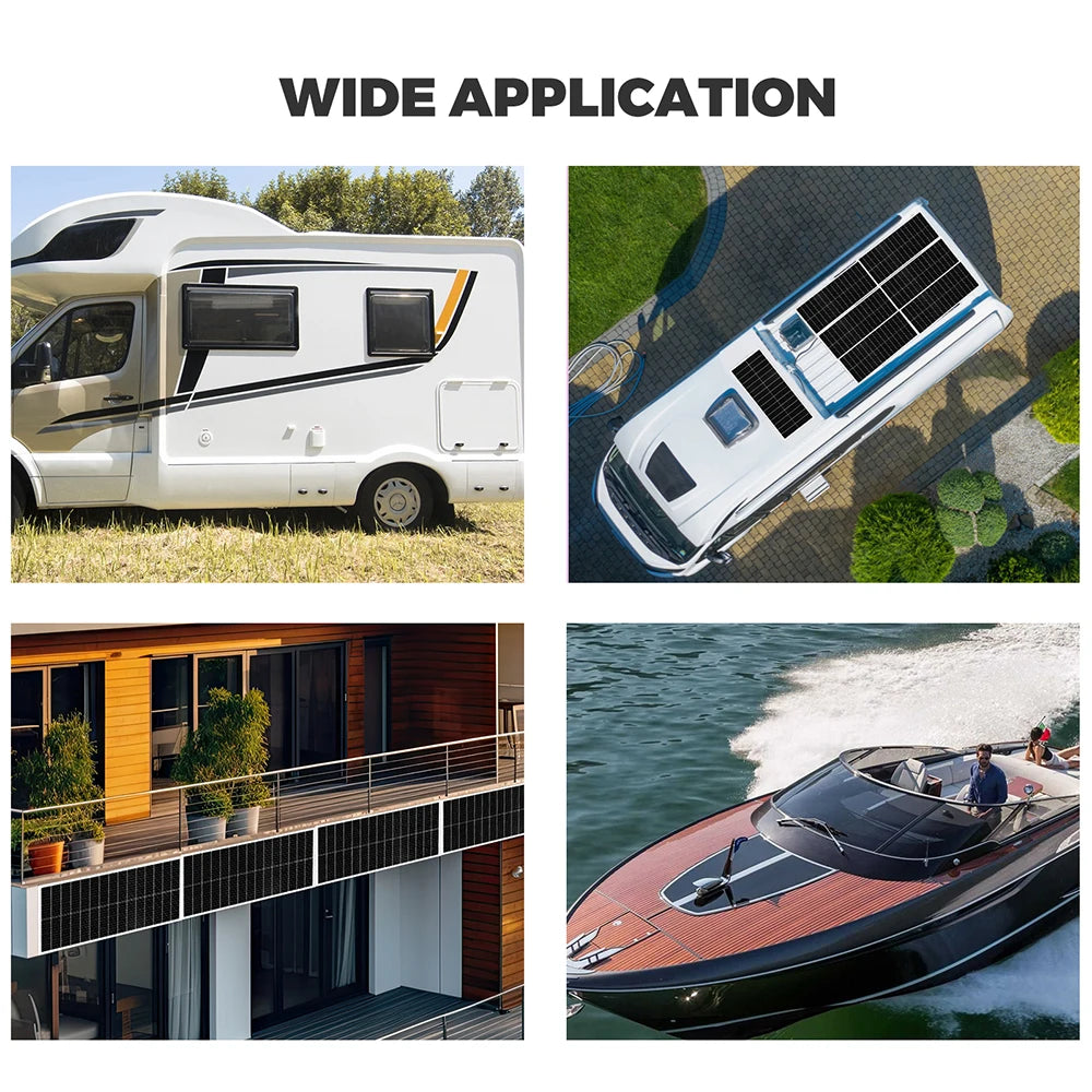 Rigid Solar Panel 1000W / 400W / 500W / 300W / 200W / 100W Solar Panels Charger Battery Charging Module Cell For Car Boat Home R