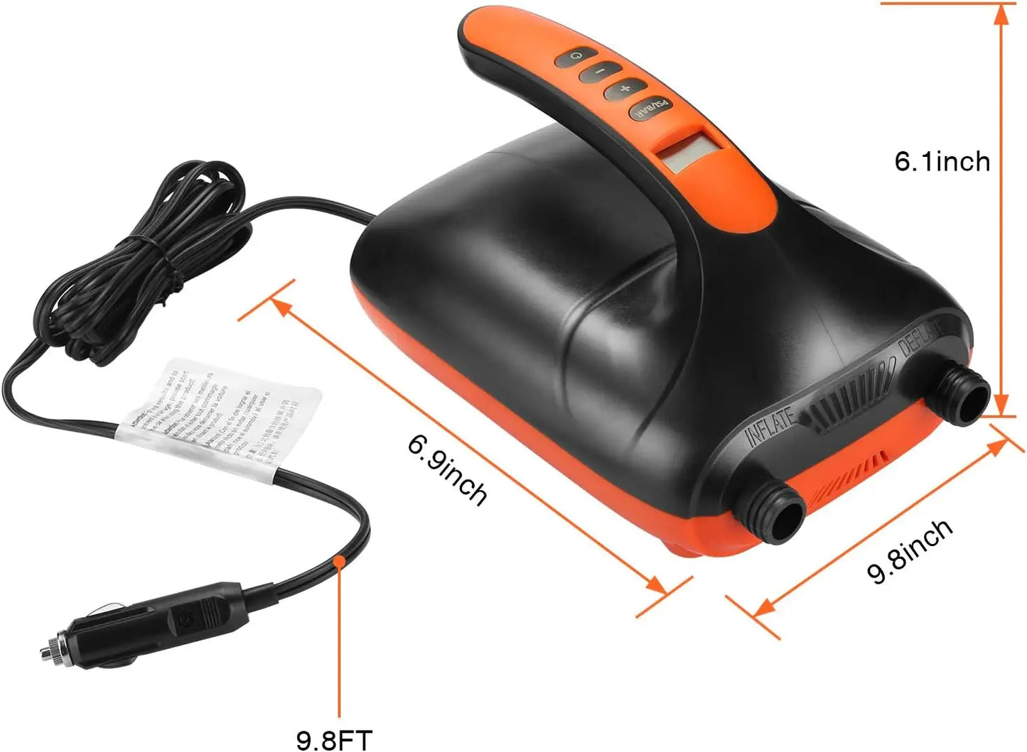 20PSI Dual Stage Auto-Off Air Pump for Paddle Boards, Kayaks & Boats