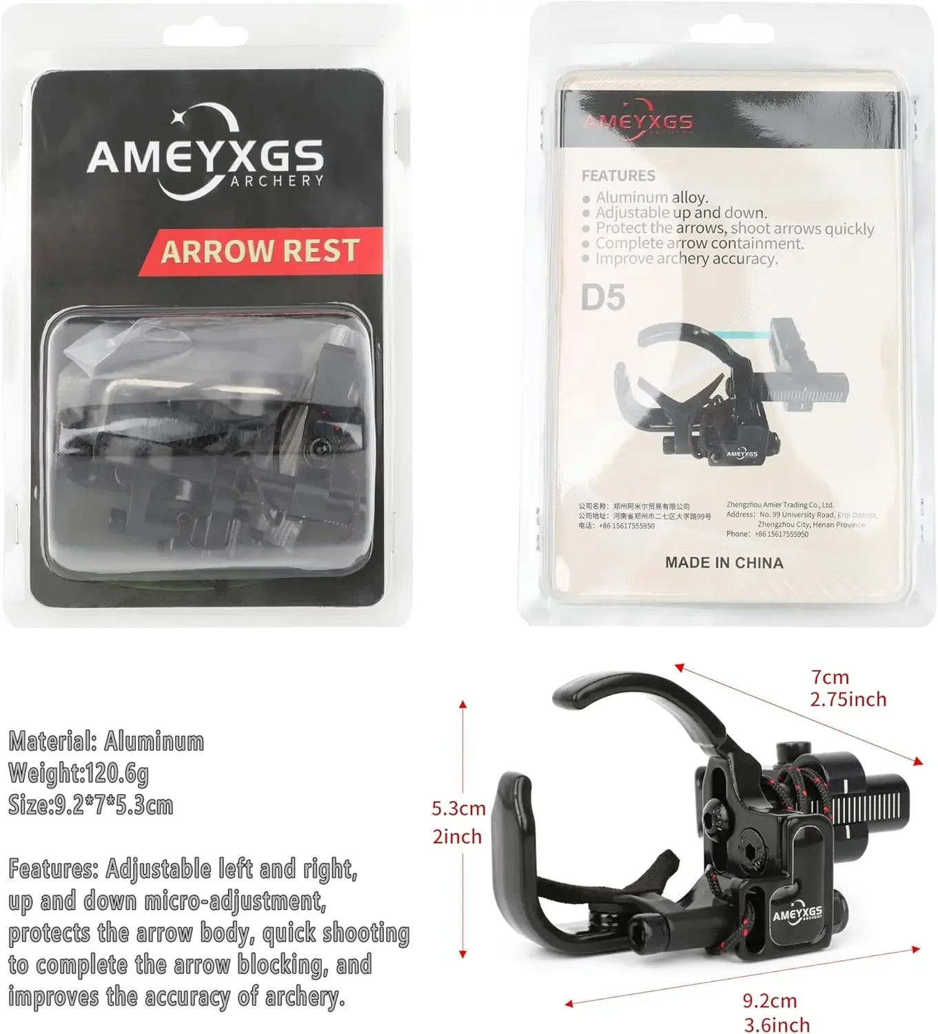 Arrow Rest Fall Away Adjustable High Speed Aluminum Alloy Right Hand for Compound Bow Hunting Shooting Target Accessories