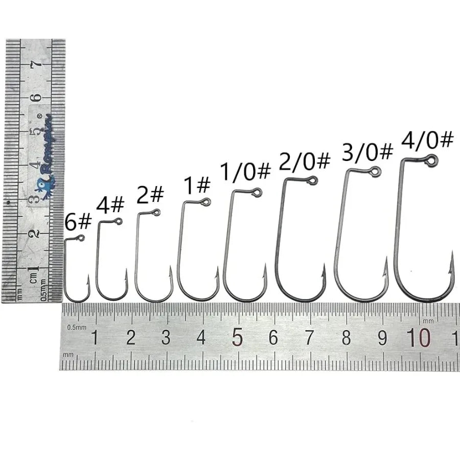 Fishing hooks for saltwater use, carbon steel material, black color, 90-degree bent shank for secure bait attachment and enhanc