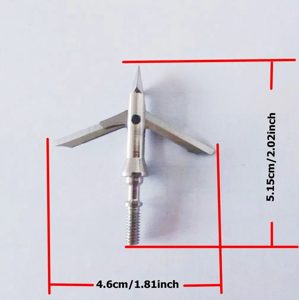 6pcs Hunting Broadheads 100 Grain 420 Stainless Steel 2 Blades for Compound & Recurve Bows, Razor Sharp