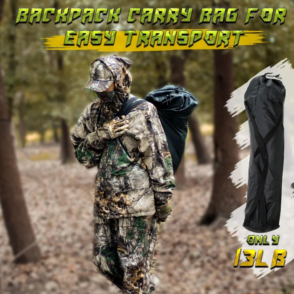 USA Stock Hunting Blind 2 Person Pop Up Blinds 360 Degree See Through Portable Durable Hunting Ground Blinds for Deer Turkey