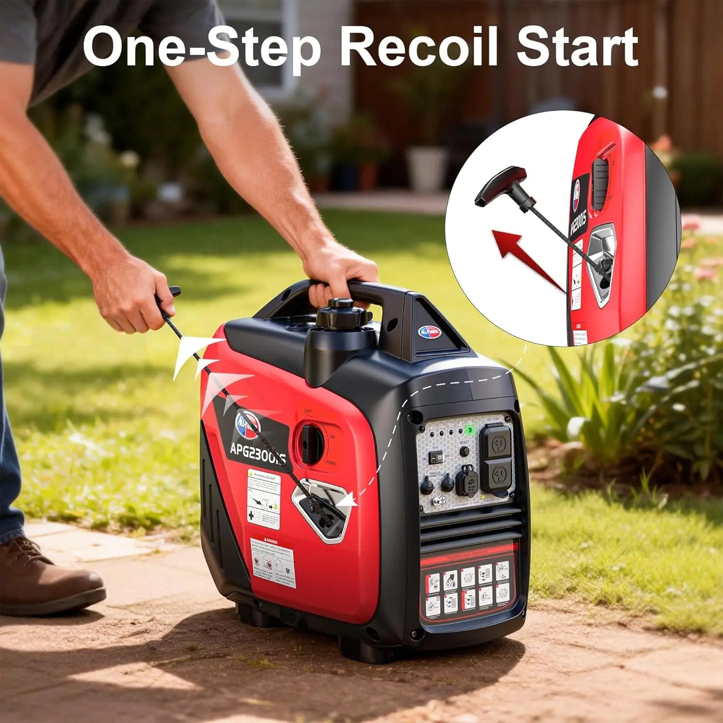 2300W Portable Inverter Generator for Home Use, Quiet Small Generator for Camping Outdoor, EPA Power Station with Fuel Shut Off and CO Minder, ECO Mode