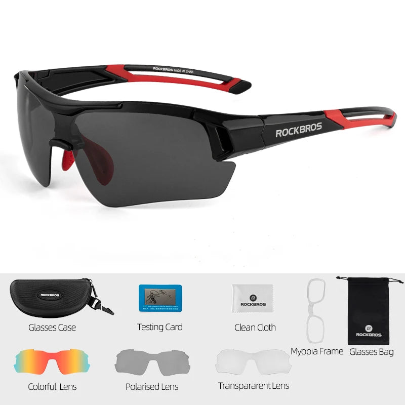 3 Lens  Glasses Adjustable Polarized  Sunglasses Eyewear Men Women Sports MTB  Glasses