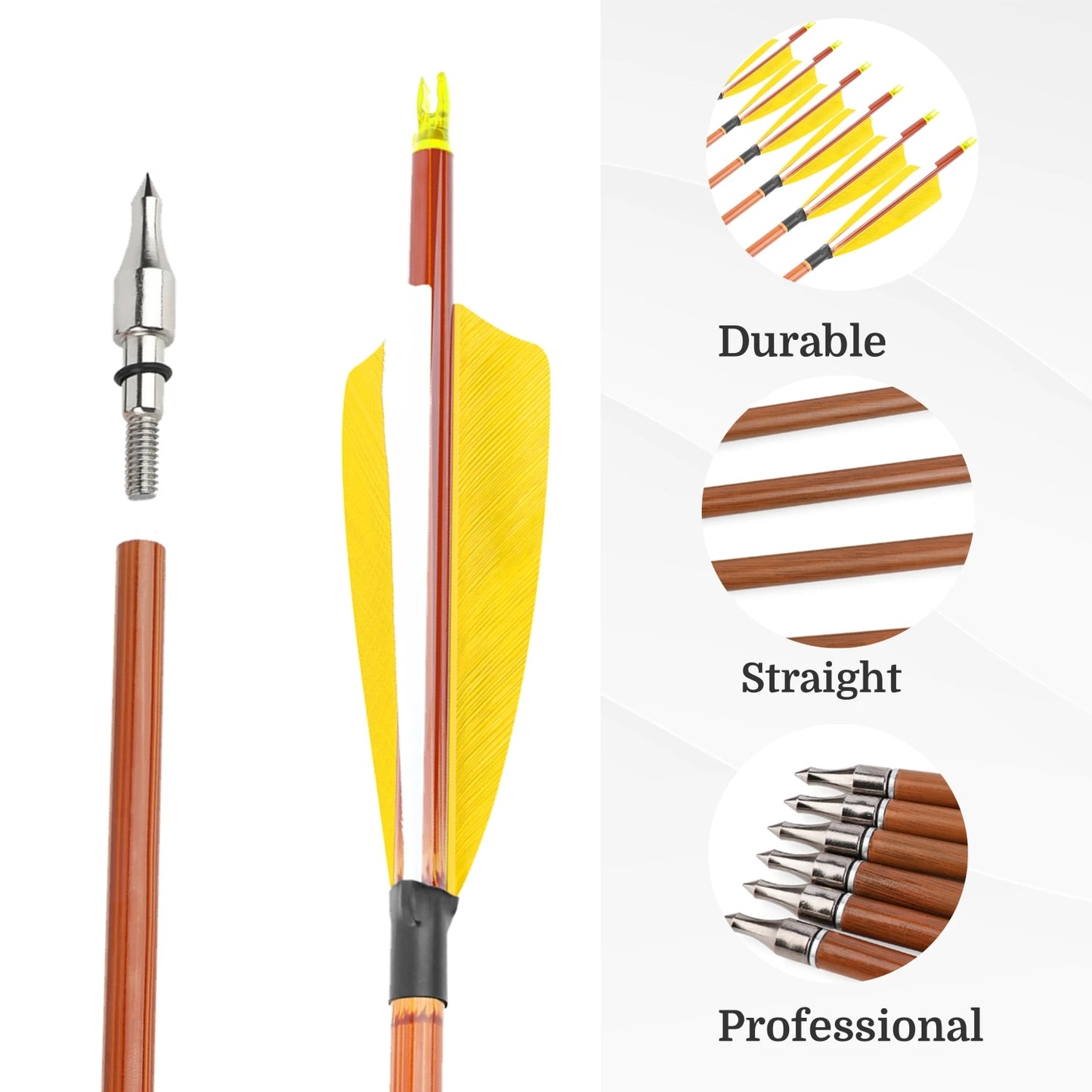 Archery Mixed Carbon Arrows Turkey Feather SP500 High Strength 100Grain Arrowhead Arrows ID6.2mm Recurve Compound Bow Shooting
