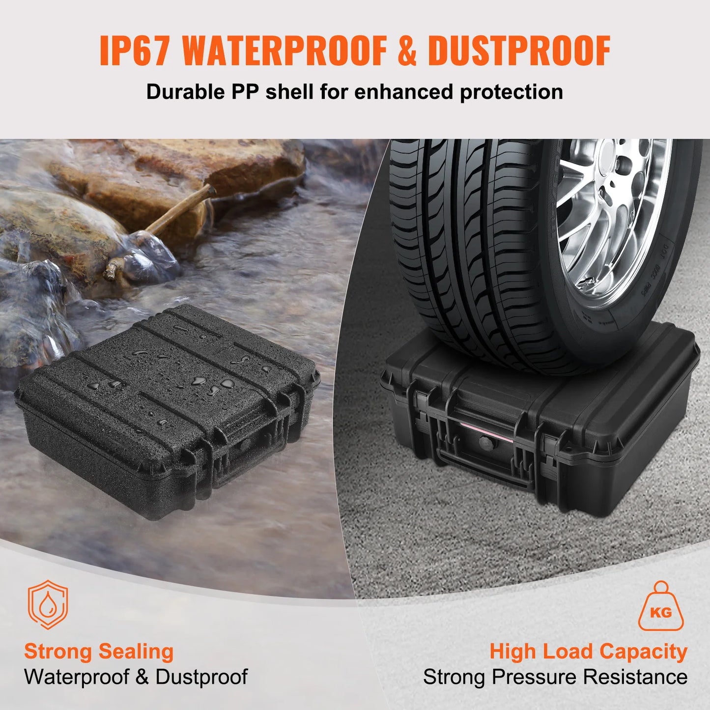 SucceBuy Hard Pistol Cases with Pre-cut PU Foam Lining Waterproof Dustproof Hard Gun Case for 1/2/5/6Pistol Lockable Pistol Case