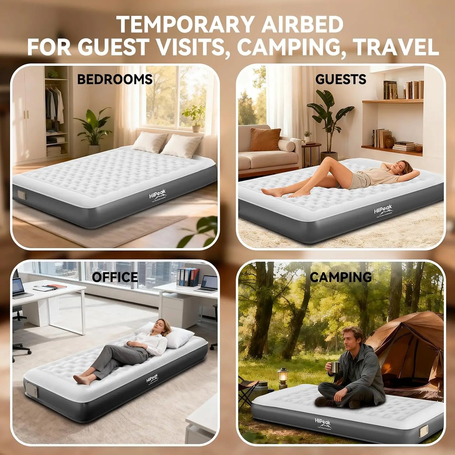 Twin Air Mattress with Wireless Pump, 2Min Self-Inflating 22cm TPU Camping Bed