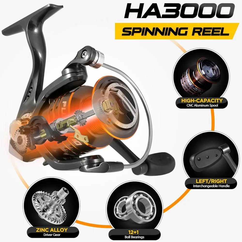Telescopic Fishing Rod & Spinning Reel Combo, IM6 Carbon Fiber, 12+1 Bearings, Travel Gear