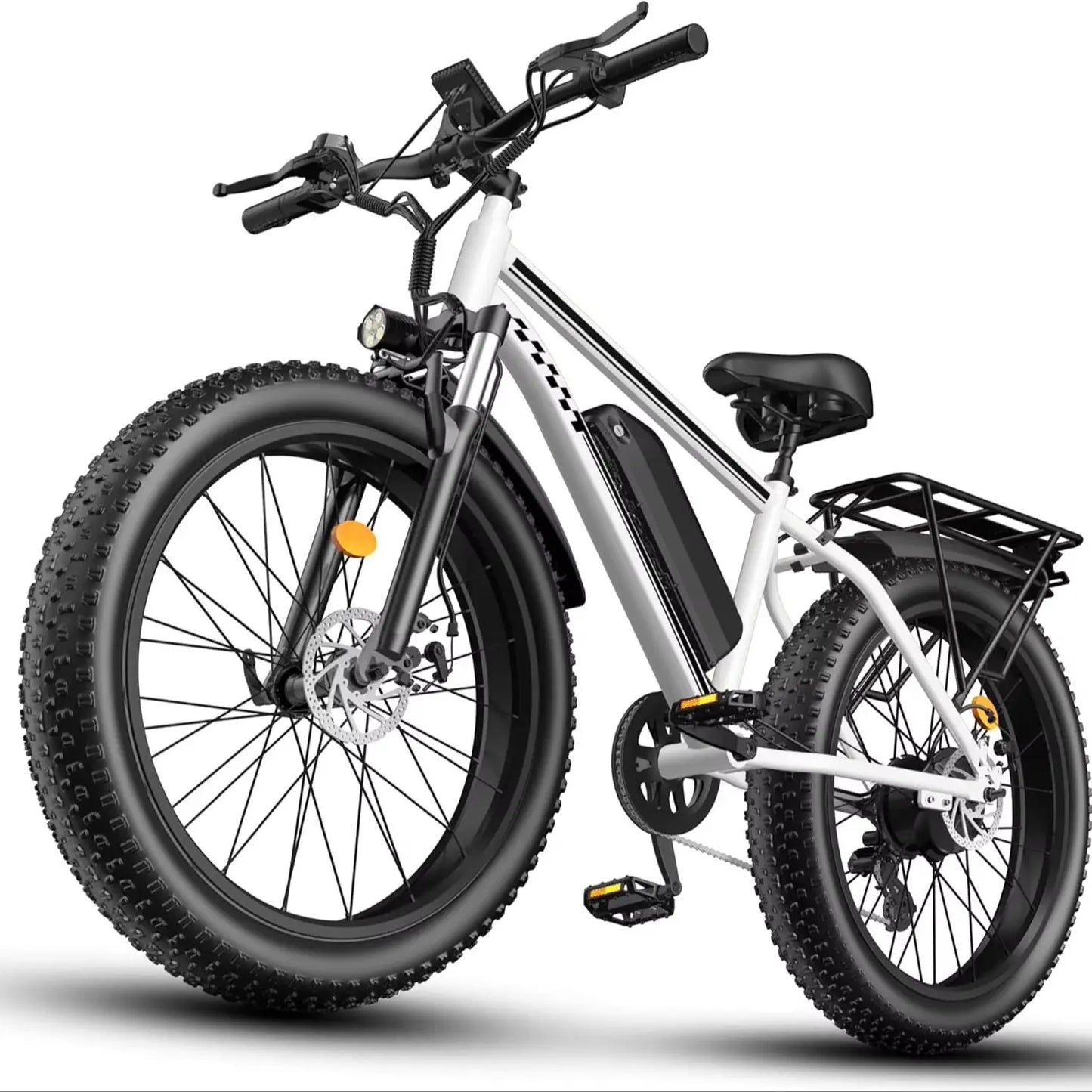OBX Electric Bike for Adults 1500W Peak Motor 31MPH Fast Speed 48V 15Ah Battery 26" Fat Tire Mountain Ebike 360lbs Max Load Aluminum