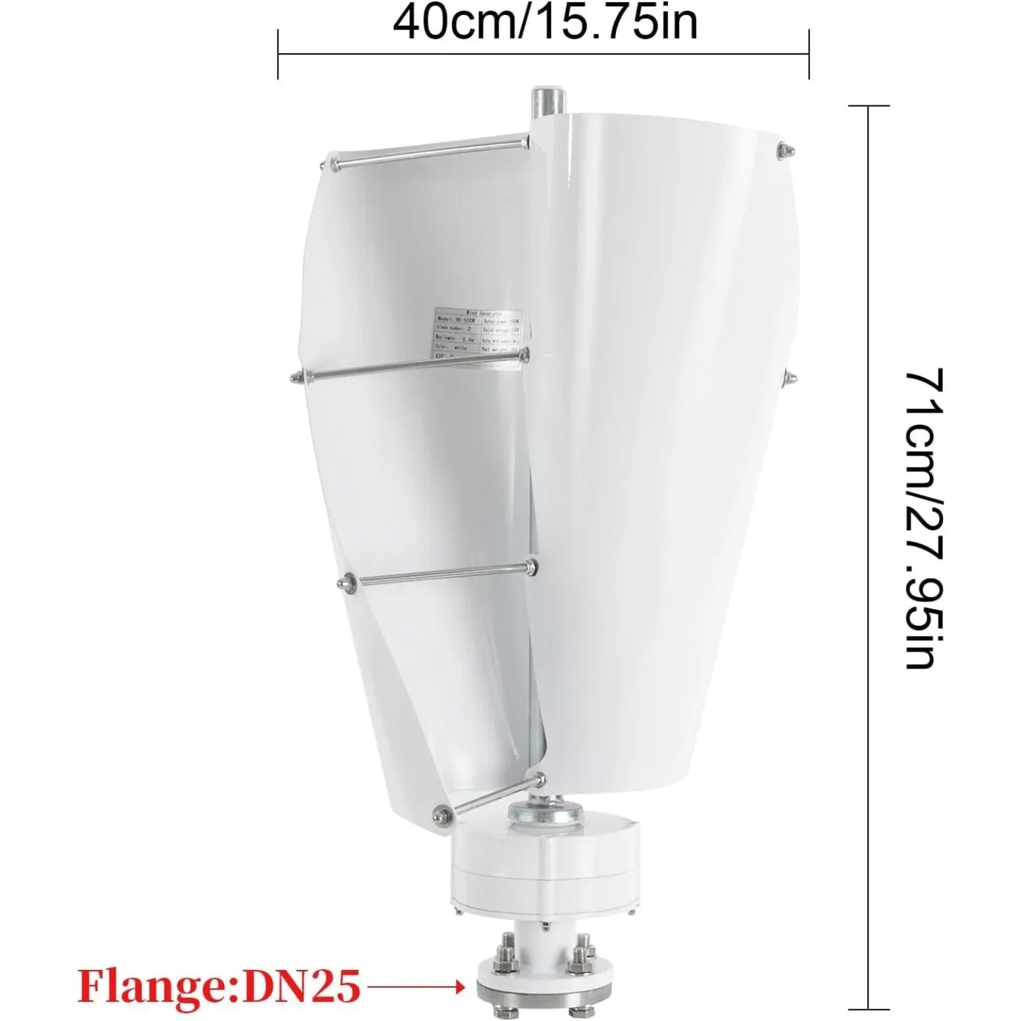 Wind Generator 500W 42.65ft/s Vertical Axis Wind Turbine, permanent Magnet Rotor Wind Turbine Power Generation for Energy Supply