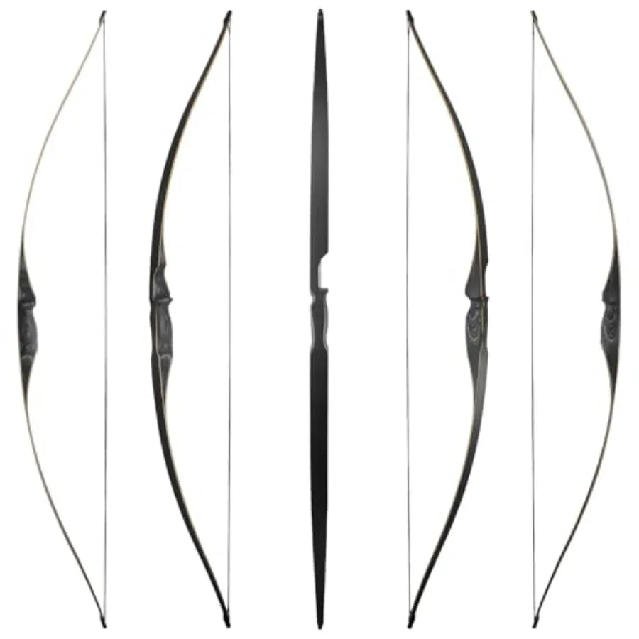 60 Inch One Piece Longbow Right Hand Horse Bow with Arm Guard and Finger Guard 20-40 Lbs Archery Long Bow and Arrow Set for Adu