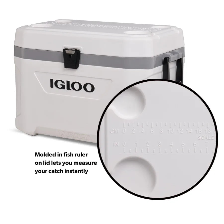 54 QT Marine Ultra Ice Chest Cooler for Boating and Outdoor Use, White, Heavy-Duty Insulation, Leak-Proof Design, Extended Ice