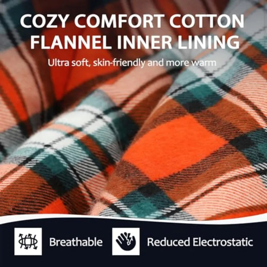 Cotton Flannel Sleeping Bag for Adults, 4 Season Extra Wide BigandTall XXL Portable Sleeping Bags for Warm Cold Weather Winter,