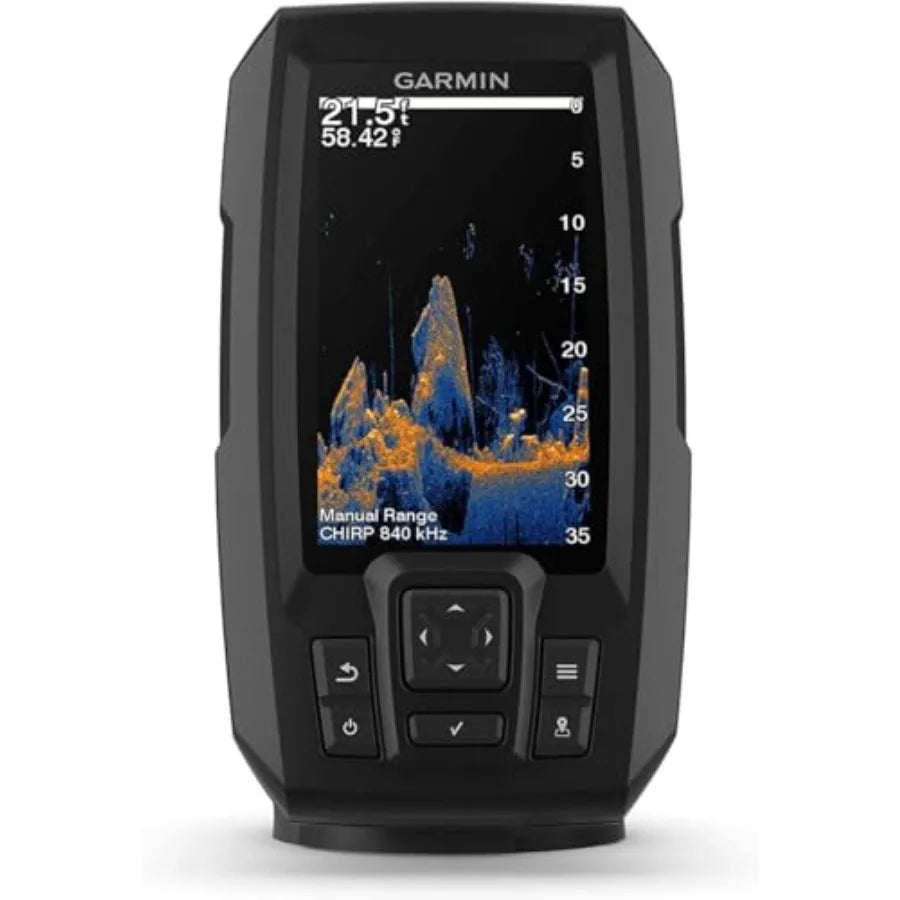 Striker Vivid 4cv Easy-to-Use 4-inch Color Fishfinder and Sonar Transducer with Vivid Scanning Color Palettes Black Housing Enh