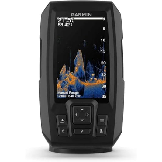Striker Vivid 4cv Easy-to-Use 4-inch Color Fishfinder and Sonar Transducer with Vivid Scanning Color Palettes Black Housing Enh