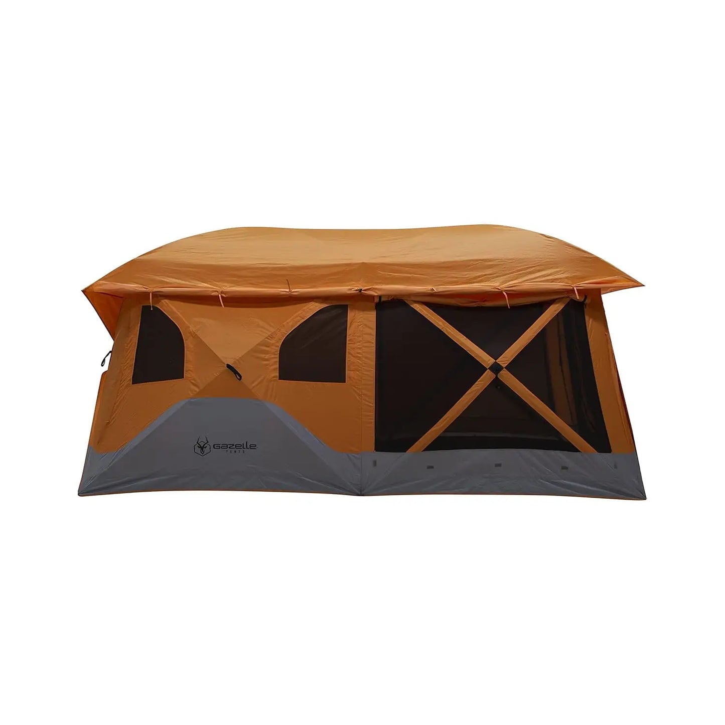 Gazelle T4 Plus Extra Large 4 to 8 Person Portable Pop Up Outdoor Shelter Camping Hub Tent with Rain Fly & Extended, Custom