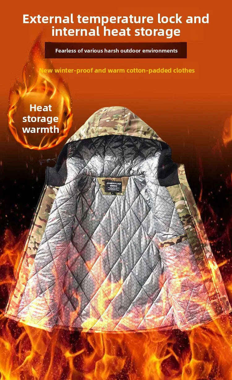 Men's Tactical Camouflage Softshell Hoody Jacket Waterproof Outdoor Hiking Camping Bomber Style for Active Wear
