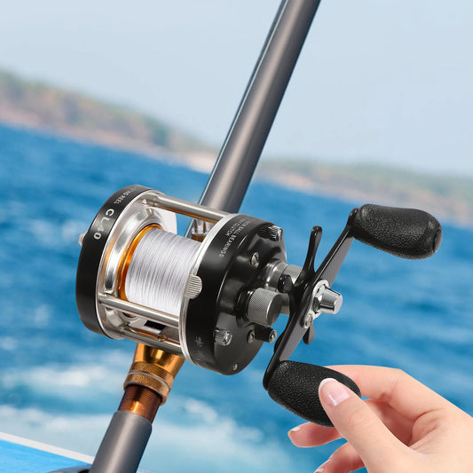 Round Baitcasting Reel Conventional Reel for Catfish #40 Left/Right Hand Baitcasting Fishing Reel