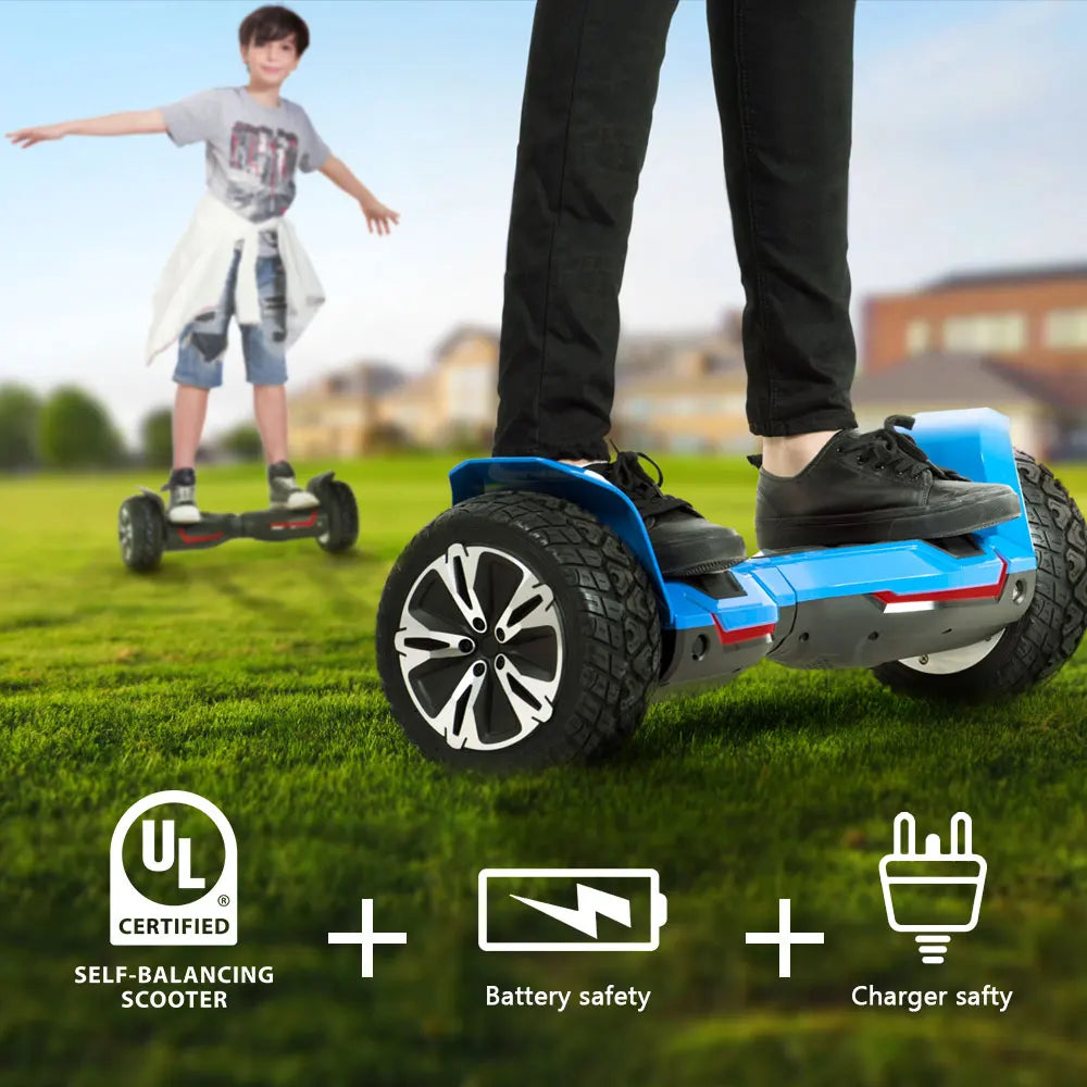 Warrior Off-Road Self-Balancing Scooter 8.5 Inch 350W X 2 with Music Speaker And LED Lights 10mph - Indoor And Outdoor Use
