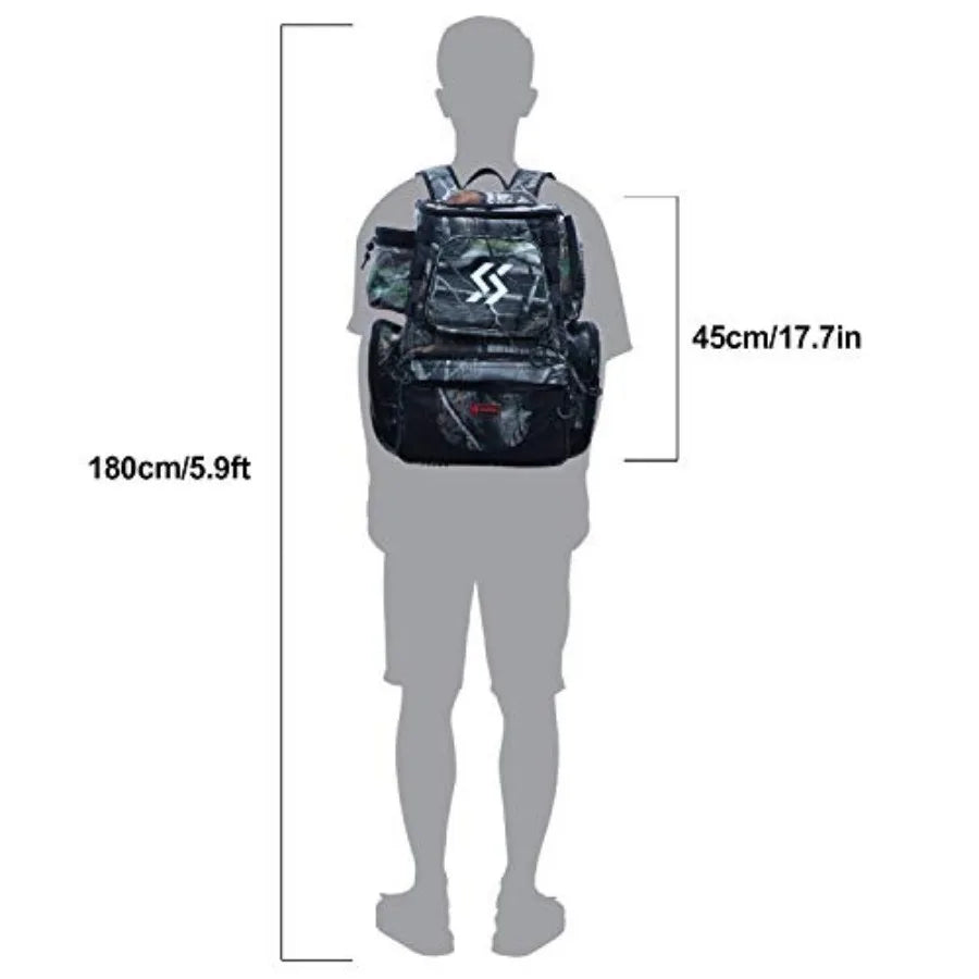 Fishing Tackle Backpack Waterproof Tackle Bag Storage with 4 Trays Tackle Box