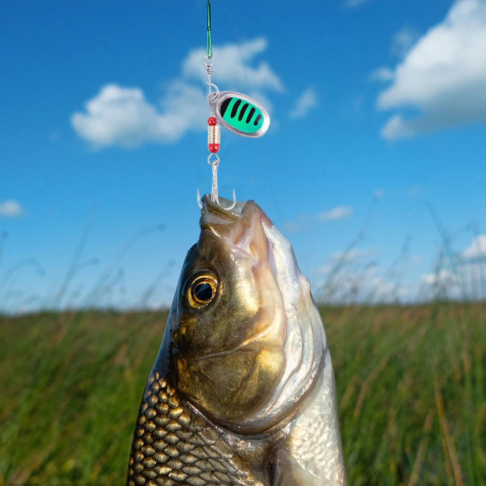 30pcs Metal Spoon Spinner Fishing Lure with Treble Hook Spoonbait Crankbaits Artificial Bait for Freshwater and Saltwater