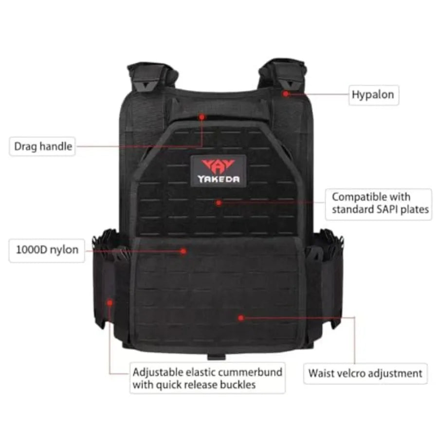 Tactical Outdoor Vest for Men Quick Release Laser-Cutting Modular Vest for Trainning Hiking... TAN