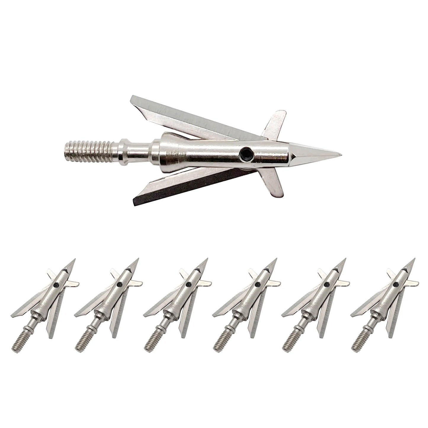 6pcs Hunting Broadheads 100 Grain 420 Stainless Steel 2 Blades for Compound & Recurve Bows, Razor Sharp
