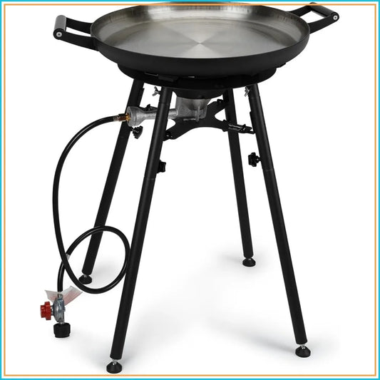 21" Propane Paella Burner Set, 60000BTU Outdoor Gas Stove with Wok, Portable Camping Cooking Kit