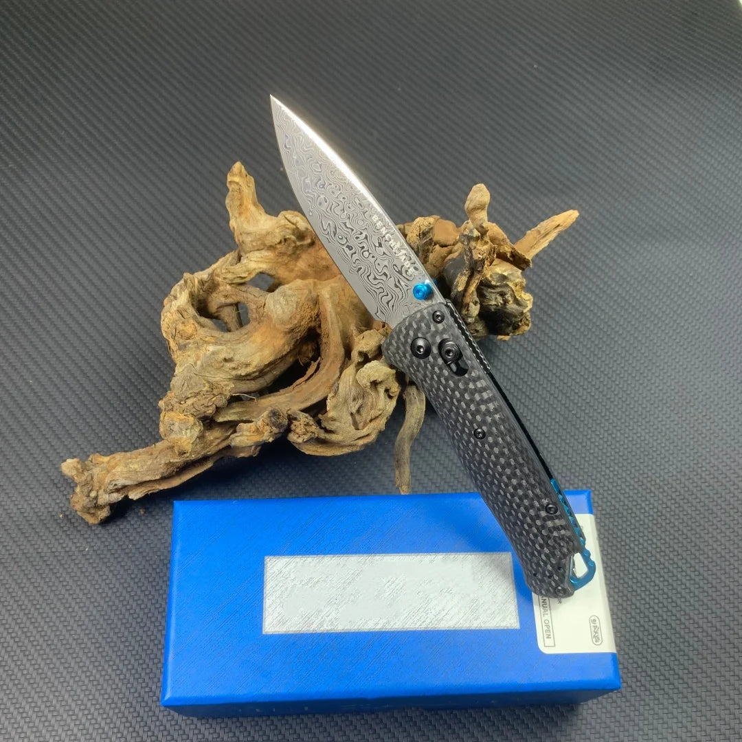 535 Folding Pocket Knife with Carbon Fiber Handle and Damascus Steel Blade, Factory Direct Wholesale & Retail, Custom Logo Engraving Available, US Warehouse Fast Shipping, Exquisite EDC Knife, Perfect Collectible Gift for Kni