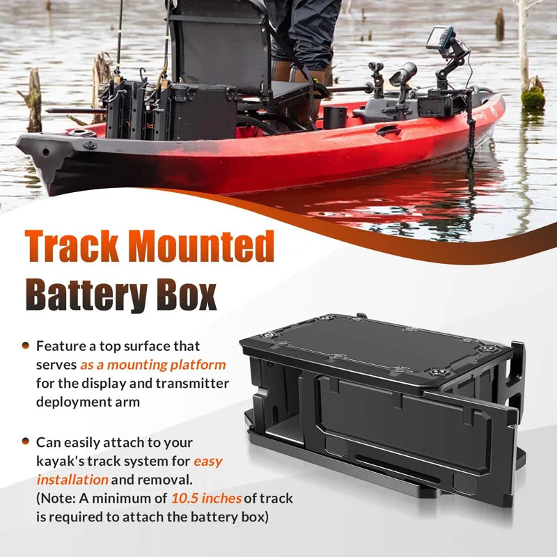 Track Mounted Battery Box for Fish Finders, Replace for YakAttack CellBlok (CLB-1002),  YakAttack Switchblade Transducer Arm