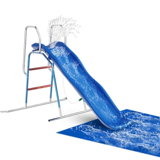 Water Slide for Backyard Outdoor Waterslide with 3-Zone Spray Sprinkler and Ground Tarp Summer Water Game Toy for Backyard Wate