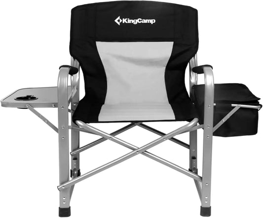 Oversized Folding Camping Chair with Side Table & Cooler Bag, Heavy Duty 600lbs, Wide Seat for Outdoor Sports