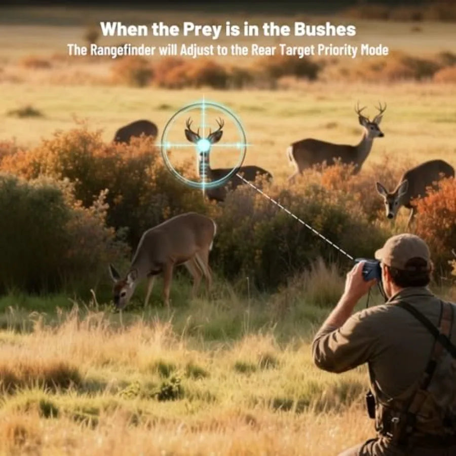 Hunting Range Finder 1700 Yards with 7X Magnification Rechargeable Angle Compensation Speed Scan for Bow Archery Clear Accuracy