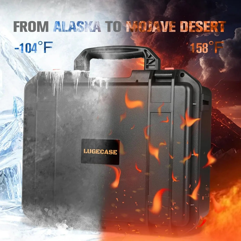 Multi Pistol Gun Case - Hard Shell, Waterproof, TSA Approved, Pre-cut Foam for Multiple Handguns & Magazines