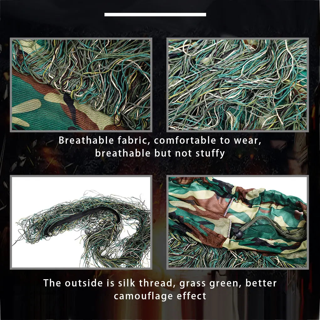 Kids 3D Camouflage Suits Outdoor Hunting Scouting Children Camouflage Clothes Pants Set with Storage Bag 1.1-1.3m