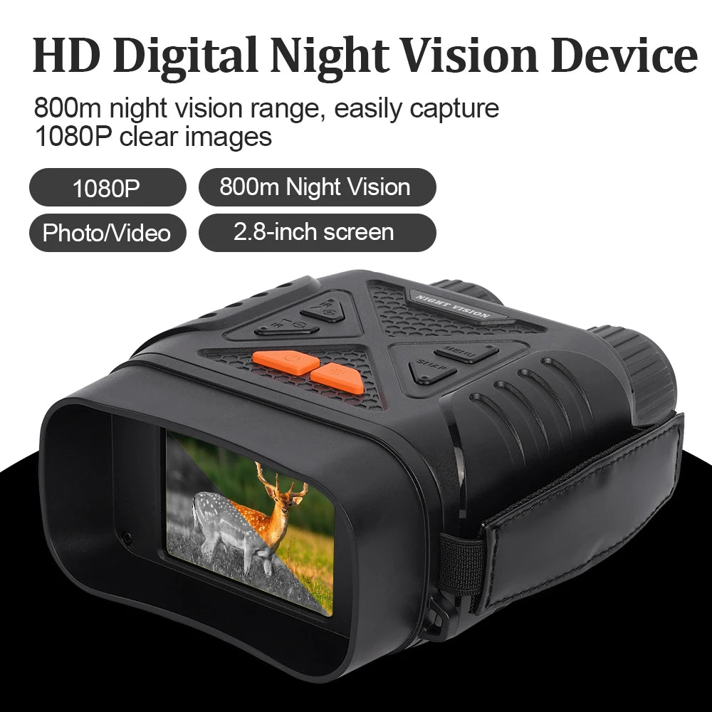 Night Vision Binoculars 1080P HD Infrared Camera 10X Digital Light Zoom Hunting Telescope Outdoor Search Full Darkness 800m