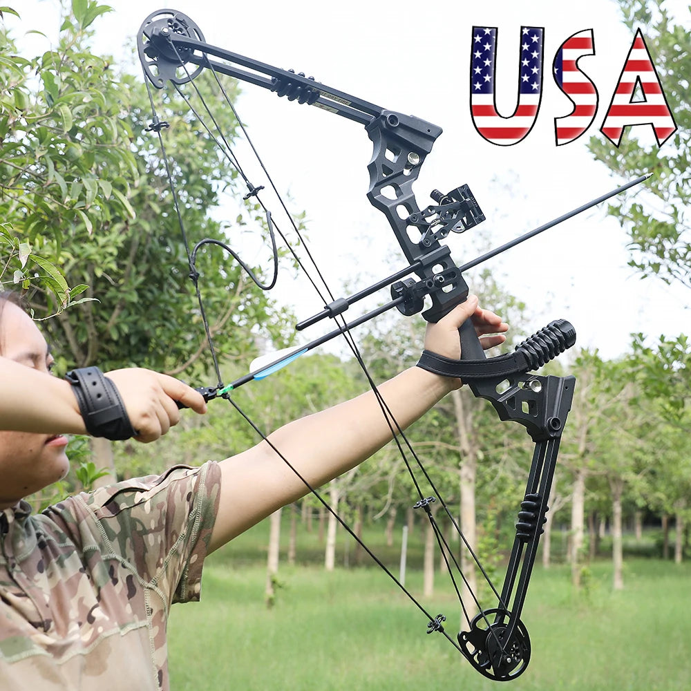 Archery Compound Bow Arrow Set 20-70lbs Adjustable RH/LH 320FPS Alloy Bow Handle for Adults Beginners Hunting Shooting Target