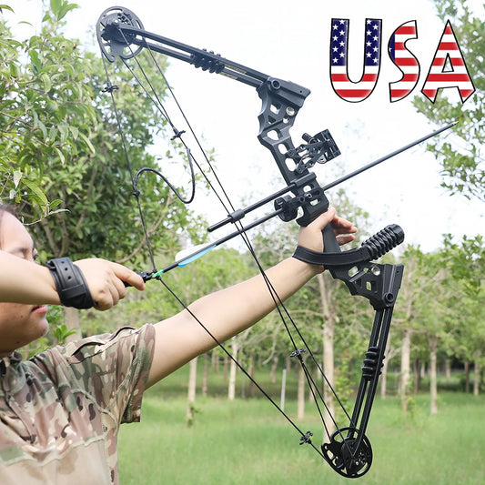 Archery Compound Bow Arrow Set 20-70lbs Adjustable RH/LH 320FPS Alloy Bow Handle for Adults Beginners Hunting Shooting Target