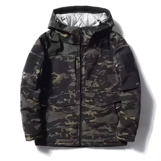 Men's Tactical Camouflage Softshell Hoody Jacket Waterproof Outdoor Hiking Camping Bomber Style for Active Wear