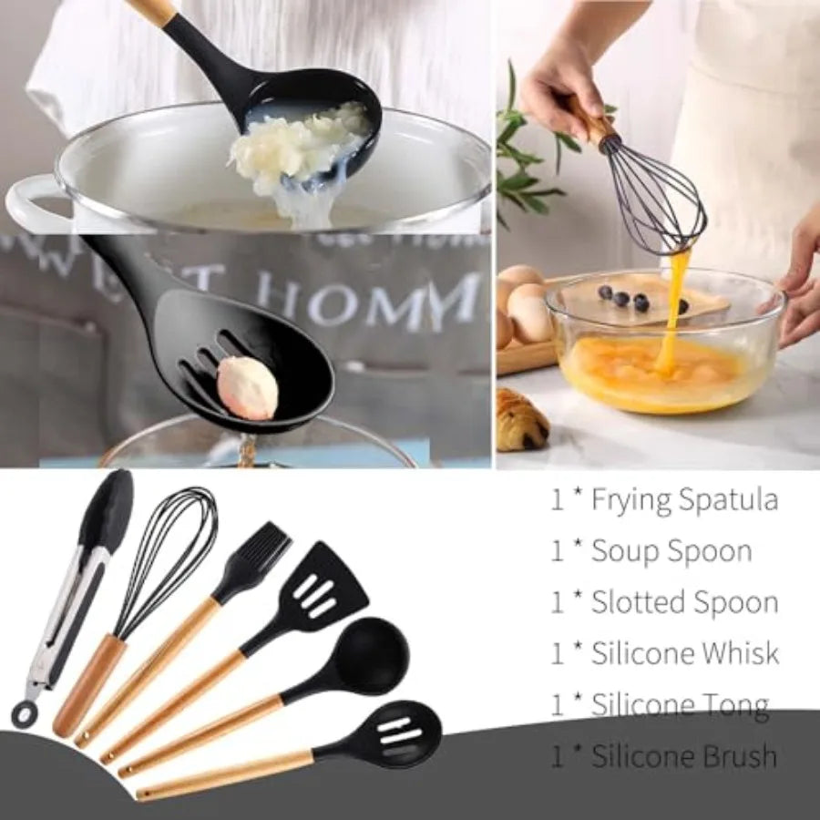 Silicone Camping Cooking Set Car Camping Essentials Cooking Kitchen Set, RV Camping Cookware Must Haves Gifts Camping Cooking E