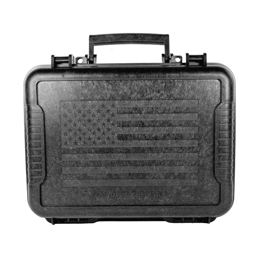 Max-Ops Black Hard Sided Handgun Case for Travel Storage, TSA Approved, Compact 3.5x11.5x9.5, Durable Shock-Resistant Shell, Se