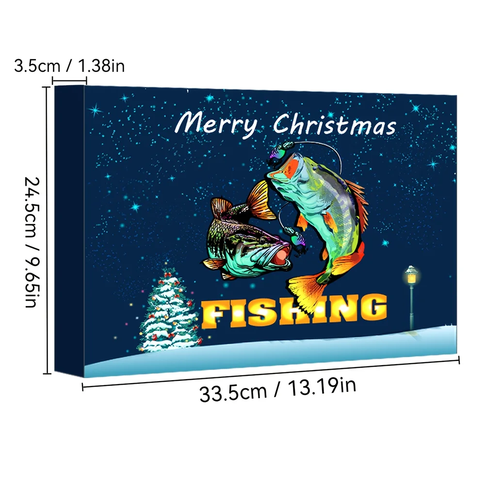 Fishing Lures, Fake Bait Set, 24-Compartment Design, 2025 Christmas Gift Calendar for Boys and Girls, 24-Day Christmas Countdown Calendar Hook Blind Box