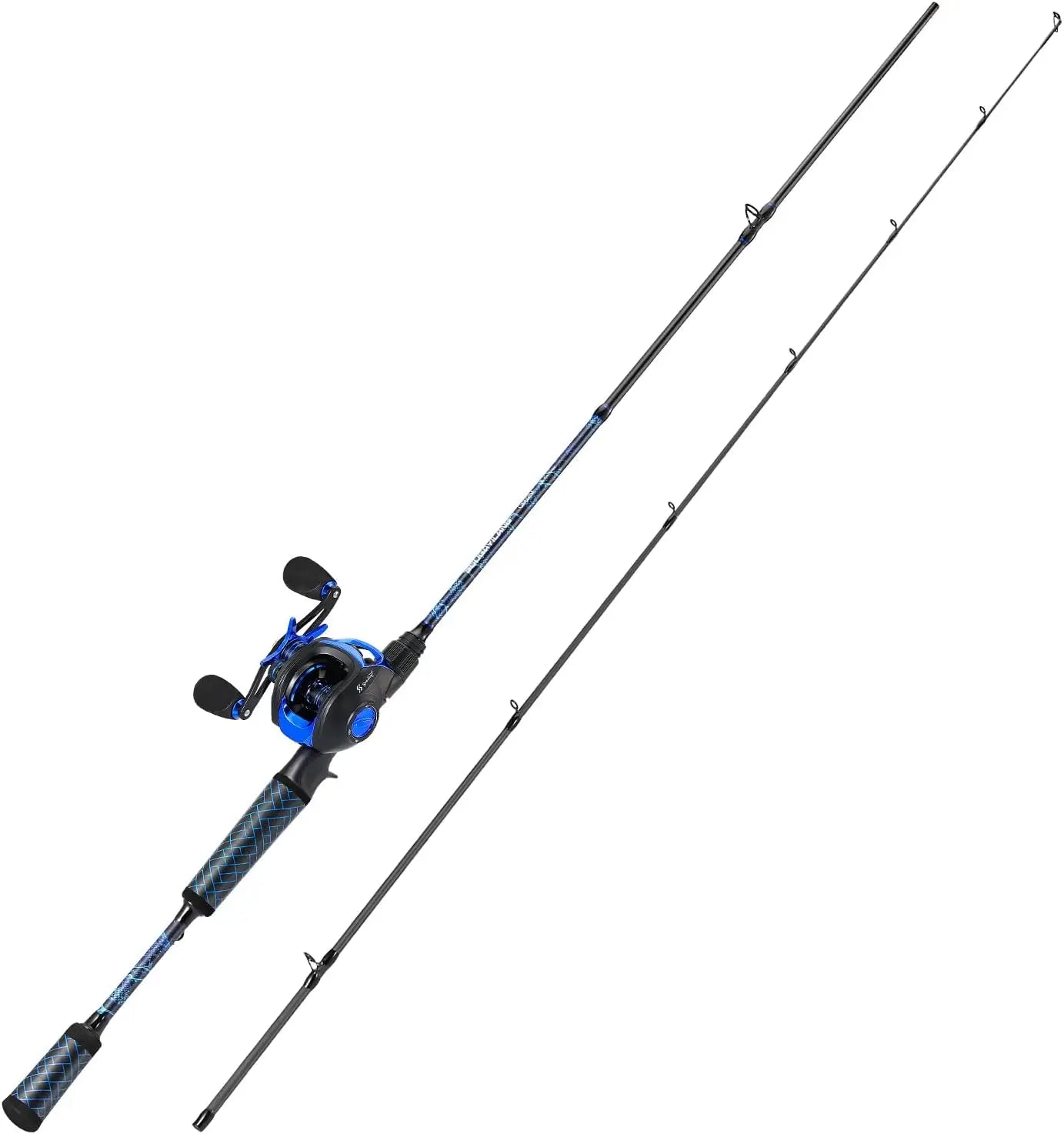High-Speed Baitcaster Combo – 8.1:1 Gear Ratio, 18.5LB Drag, 9+1 Bearings, IM7 Graphite 2-Piece Rod, 6'/7' M Power for Bass Fishing