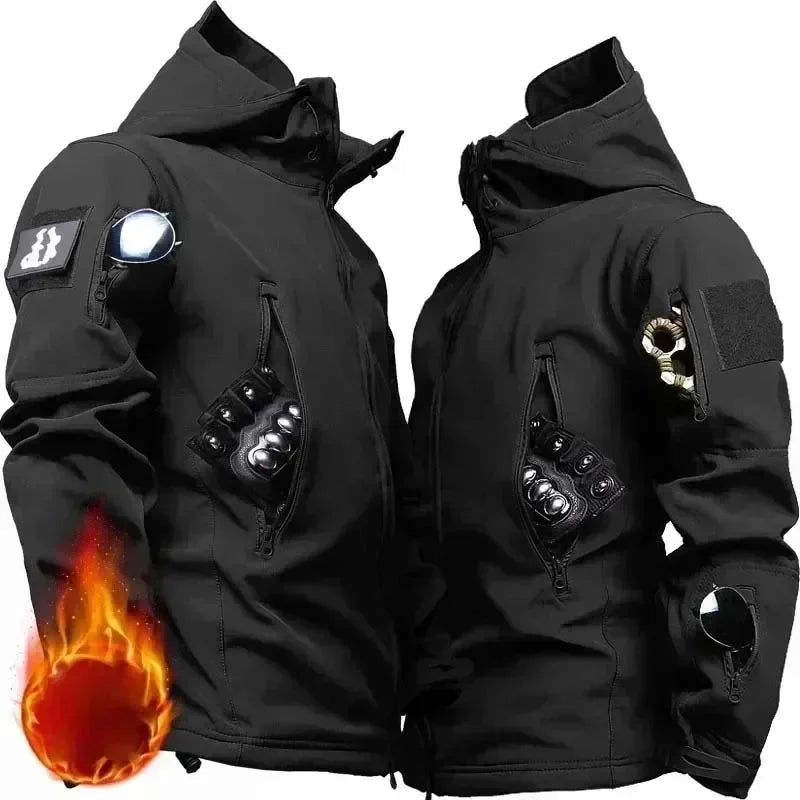 Men's Winter Autumn Fleece Jackets Tactical Waterproof Suits Outdoor Fishing Hiking Camping Tracksuits Coats Thermal Pants