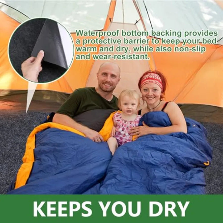 6.2 x 5 Ft Cam Tent Carpet Mat - Waterof Outdoor Tent Ru- Porble Cutble Picnic Cam Floor Blanket for Lawn ps