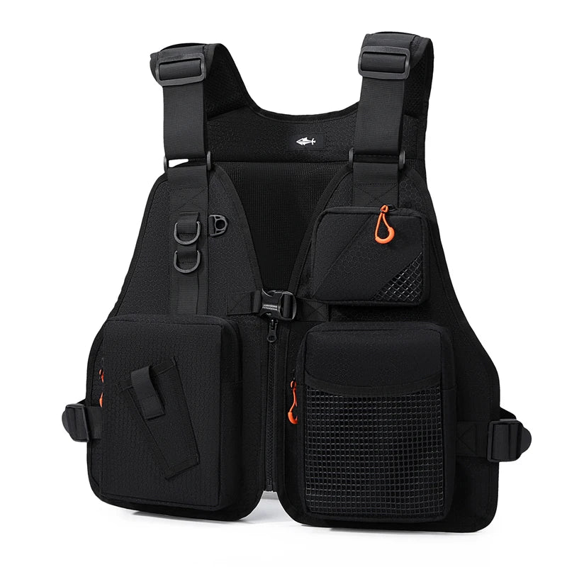 Fishing Vest Backpack Multifunctional Multi‑Pocket Breathable Waterproof Outdoor Tackle Storage Bag for Fishing Hiking Camping Hunting Adjustable Unisex Fishing Gear Accessory