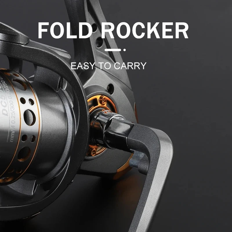 BILLINGS Spinning Reel 12KG Max Drag Professional Fishing Reels 5.2:1 Gear Ratio Fold Rocker Metal Spool 1000/7000 Ideal for Freshwater Saltwater Bass Trout Fishing